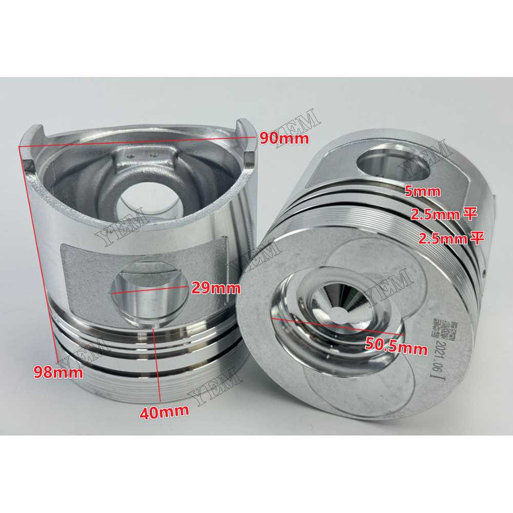 YEM Parts 4PCS For Xinchai Pistons STD XC490 Engine Spare Parts For Xinchai