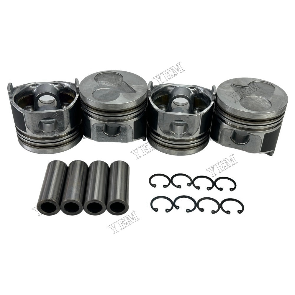 YEM Parts 4PCS Part Number 16292-21115 Piston + pin clip For Kubota V1505 Engine