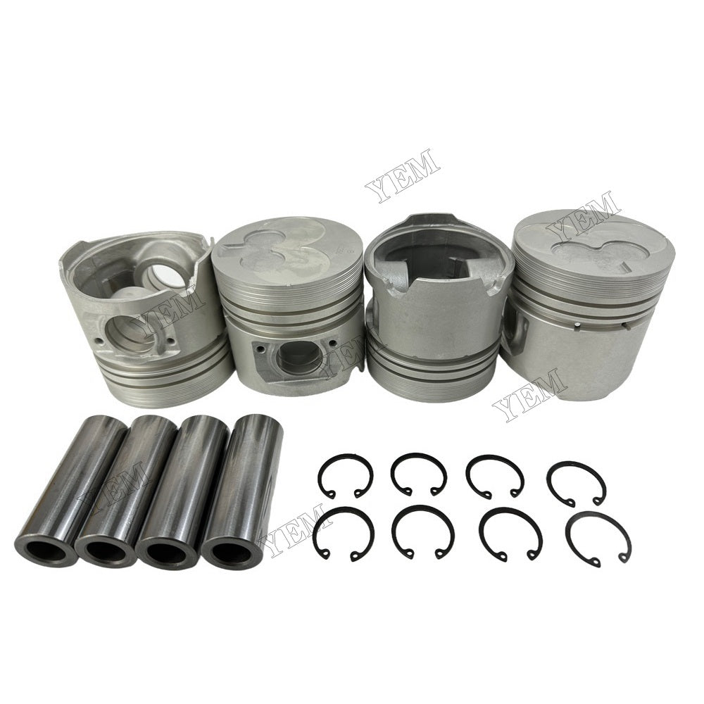 YEM Parts 4PCS For Isuzu Piston + pin clip C240 Engine Spare Parts