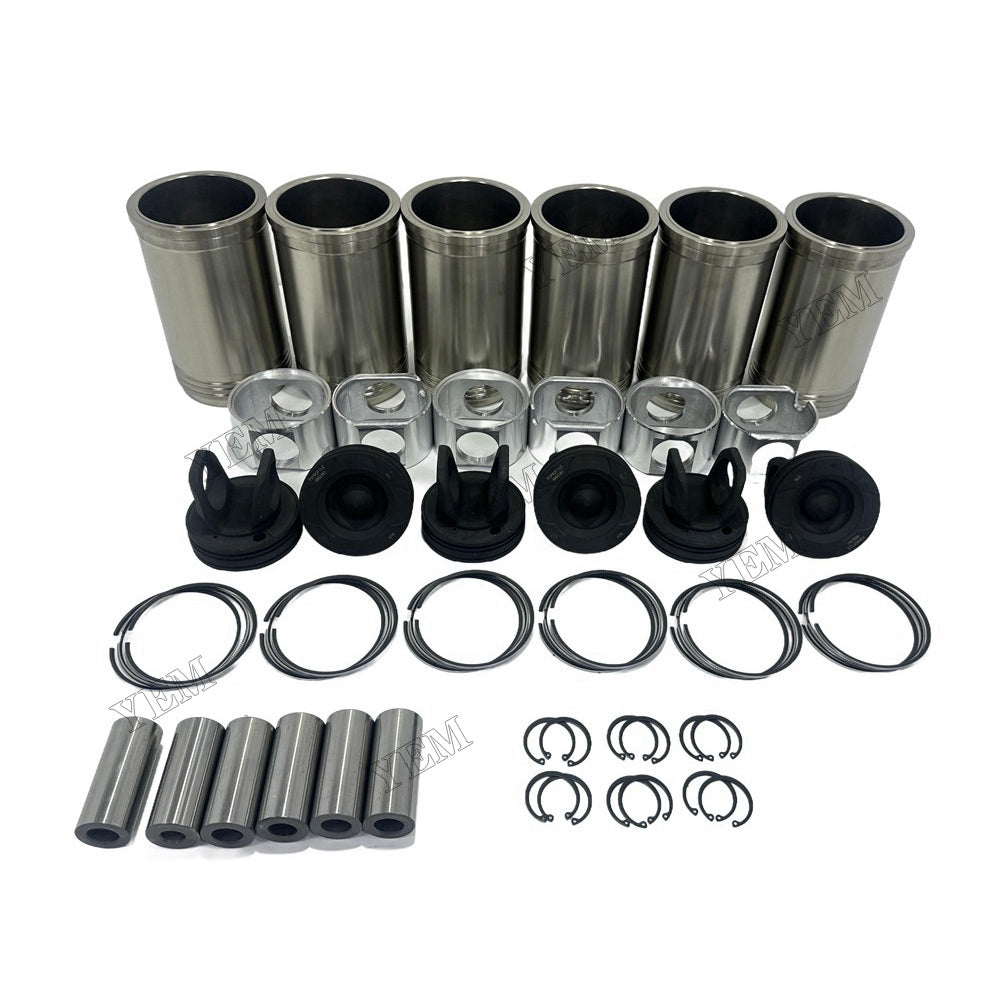 YEM Parts 6 PCS Cylinder Liner Kit For Cummins M11 Engine O&K RH 23.5 excavator