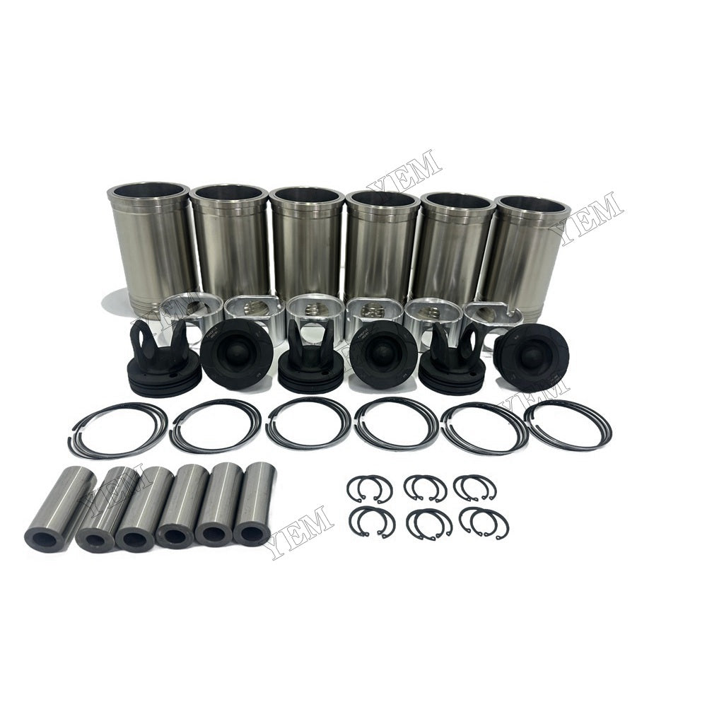 YEM Parts 6 PCS Cylinder Liner Kit For Cummins M11 Engine O&K RH 23.5 excavator For Cummins