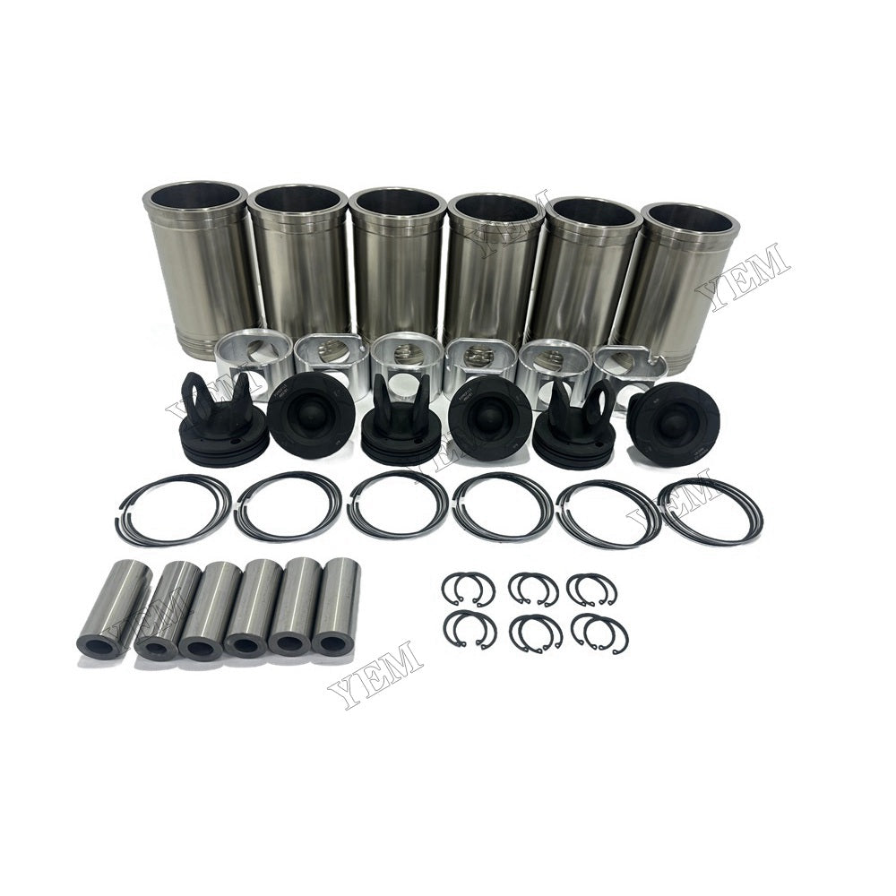 YEM Parts 6 PCS Cylinder Liner Kit For Cummins M11 Engine O&K RH 23.5 excavator For Cummins