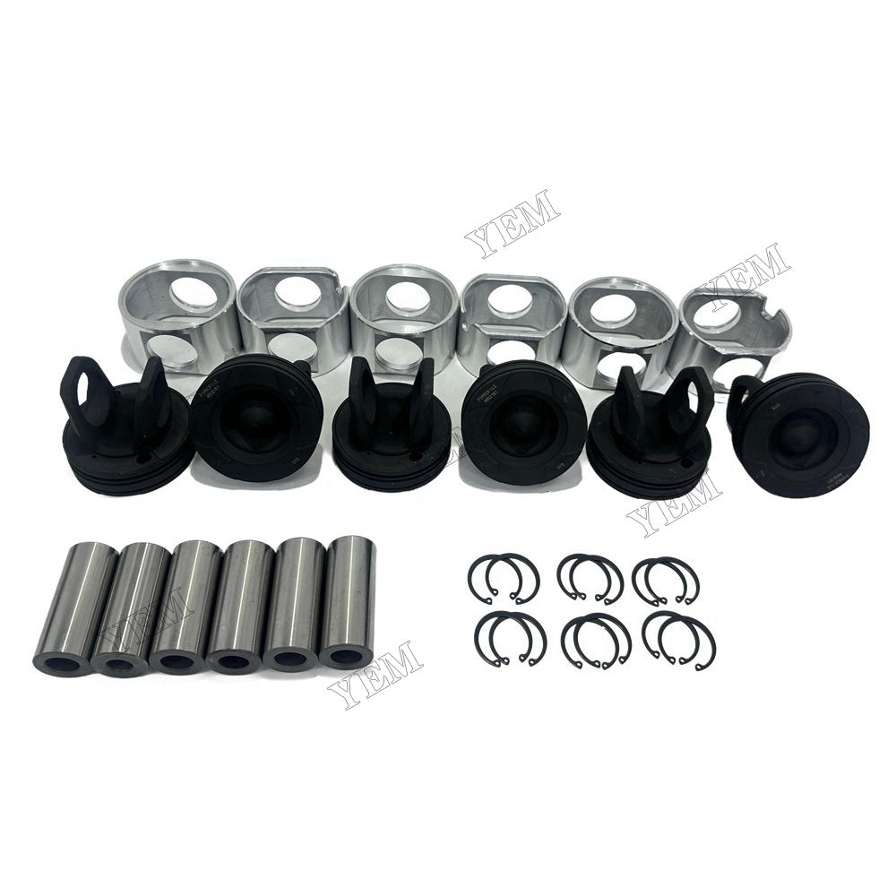 YEM Parts 6 PCS Piston Kit For Cummins M11 Engine O&K RH 23.5 excavator Engine Spare Parts