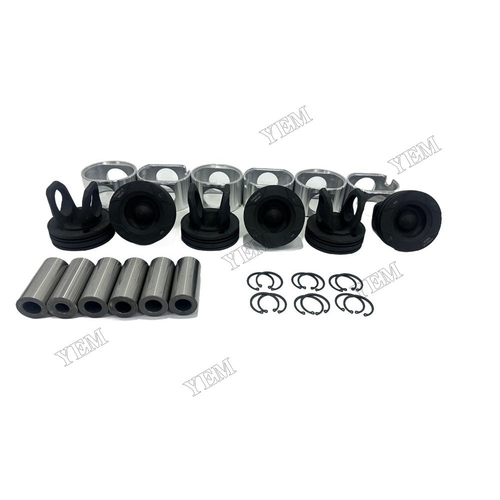 YEM Parts 6 PCS Piston Kit For Cummins M11 Engine O&K RH 23.5 excavator Engine Spare Parts For Cummins