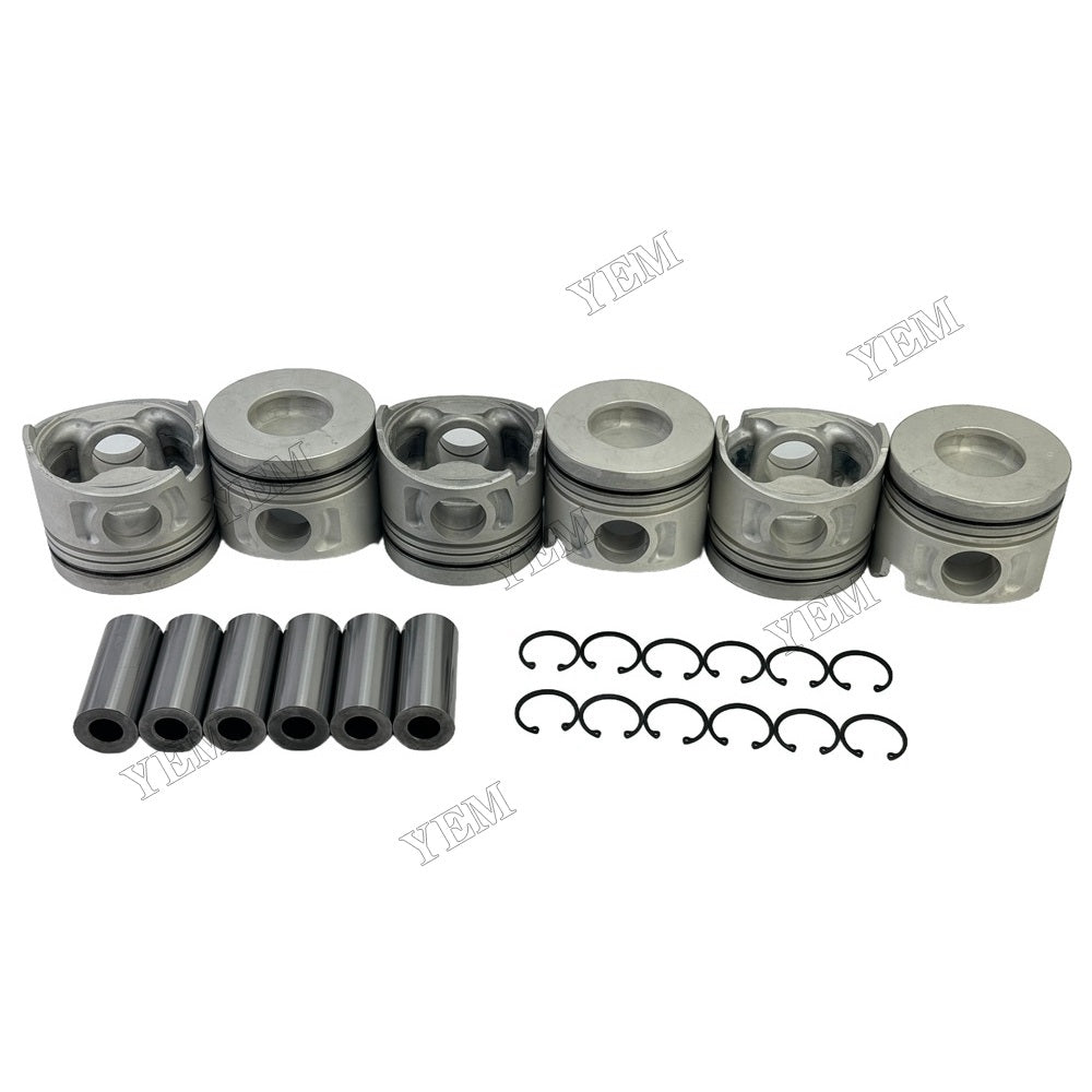 YEM Parts 6 PCS 13216-3211 Piston + Pin Clip For Hino J08C Engine Diesel Engine