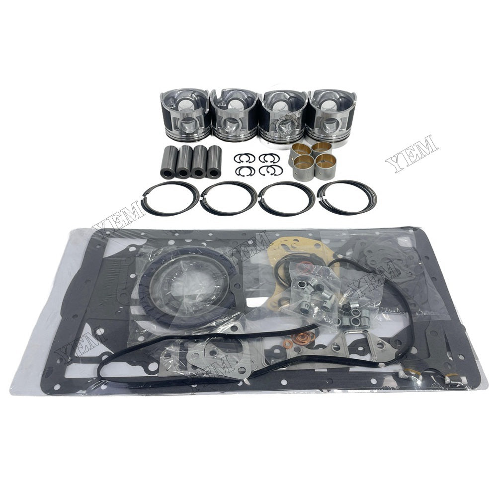 YEM Parts 4 PCS Piston Piston Ring Assembly Overhaul Kit For Mitsubishi D04F Engine