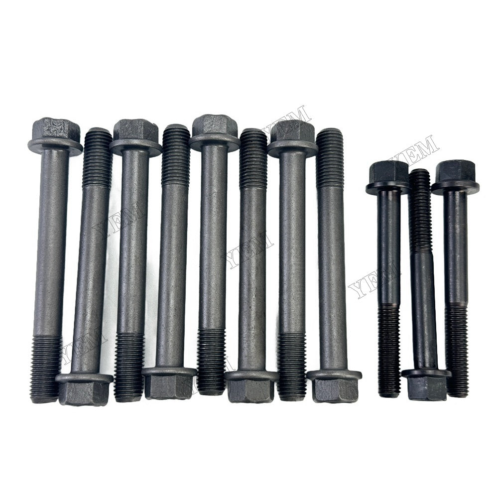 YEM Parts 11 PC Cylinder Head Bolt Set For Mitsubishi L3E Engine 1815 tractor For Mitsubishi