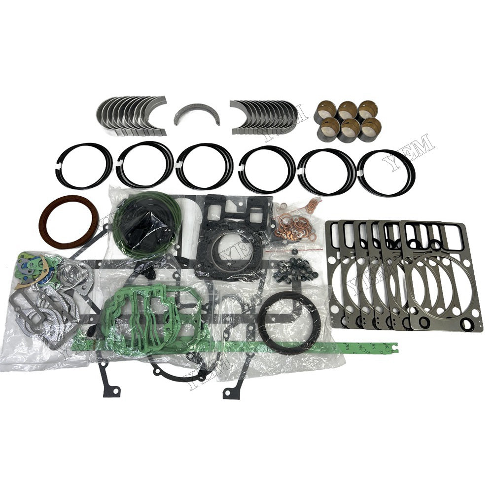 YEM Parts 6 PCS Piston Ring Overhaul Kit with Thrust Washers For Deutz BF6M1015 Engine