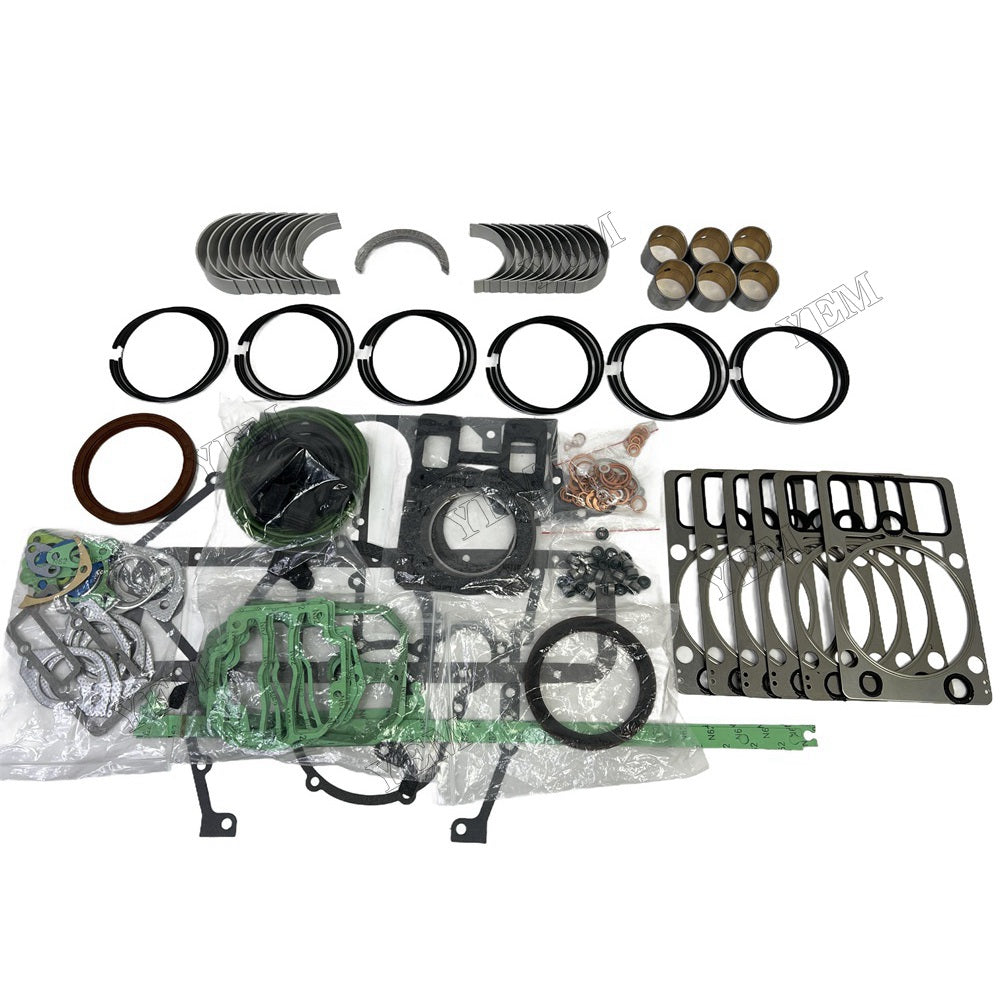 YEM Parts 6 PCS Piston Ring Overhaul Kit with Thrust Washers For Deutz BF6M1015 Engine For Deutz