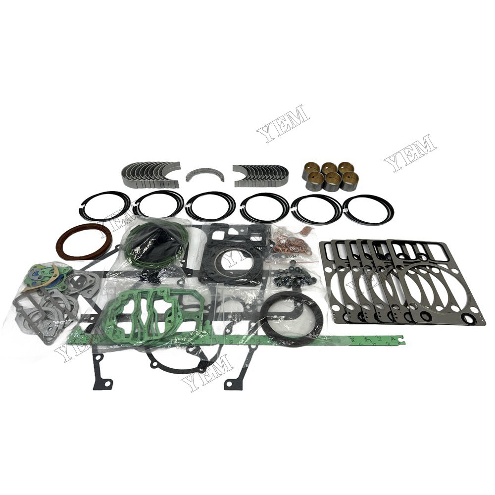 YEM Parts 6 PCS Piston Ring Overhaul Kit with Thrust Washers For Deutz BF6M1015 Engine For Deutz