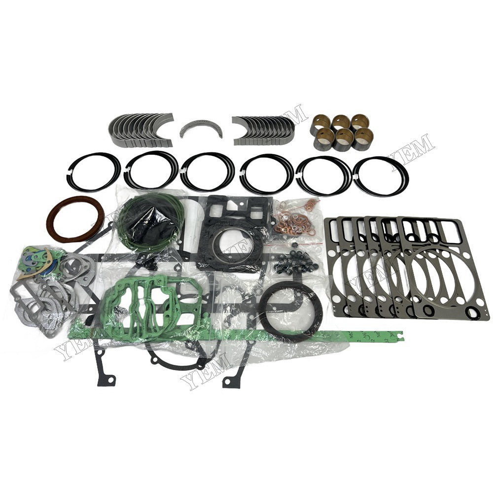 YEM Parts 6 PCS Piston Ring Overhaul Kit with Thrust Washers For Deutz BF6M1015 Engine For Deutz