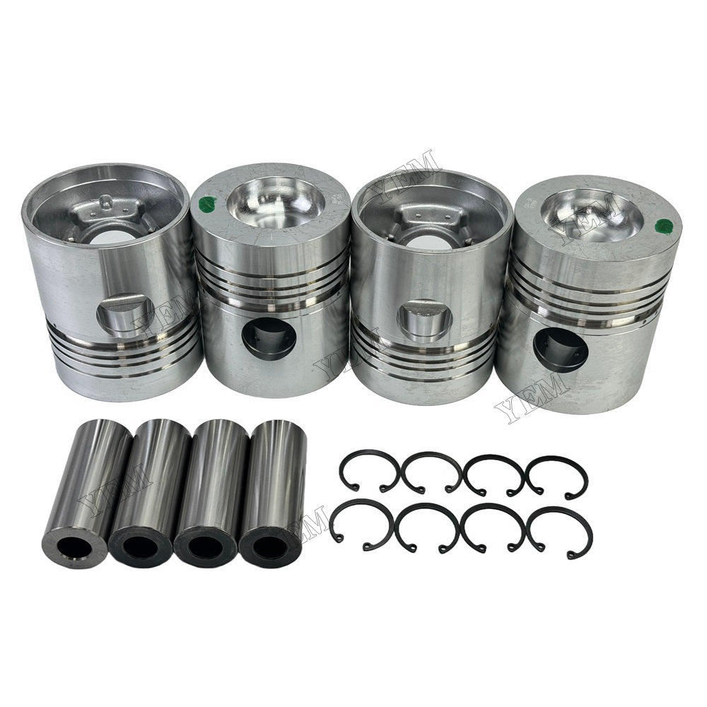 YEM Parts 4 PCS Piston + Pin Clip For Perkins 4.248 Engine Excavator Engine