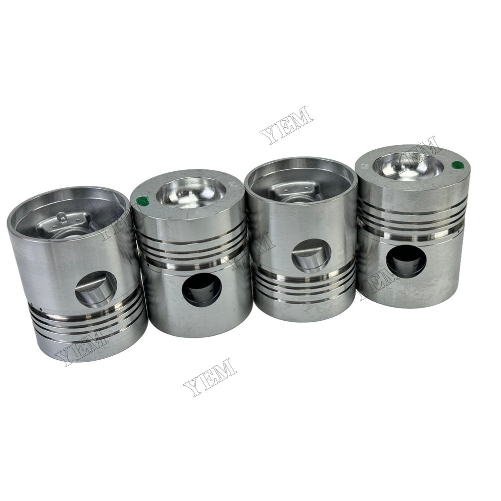 YEM Parts 4 PCS Piston + Pin Clip For Perkins 4.248 Engine Excavator Engine For Perkins