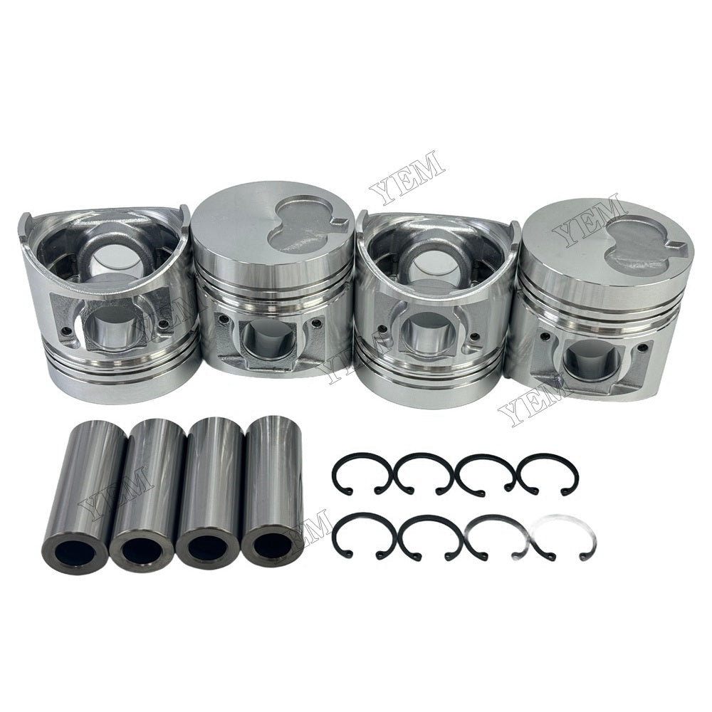 YEM Parts 4 PCS Piston + Pin Clip +0.5mm For Shibaura N844 Engine ST450 ST460 Tractor