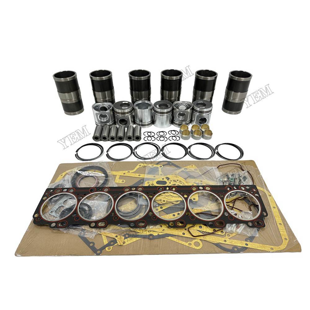 YEM Parts 6PCS Overhaul Kit Gasket Set For Cummins 6CT Engine Halla HE 280 LC excavator For Cummins