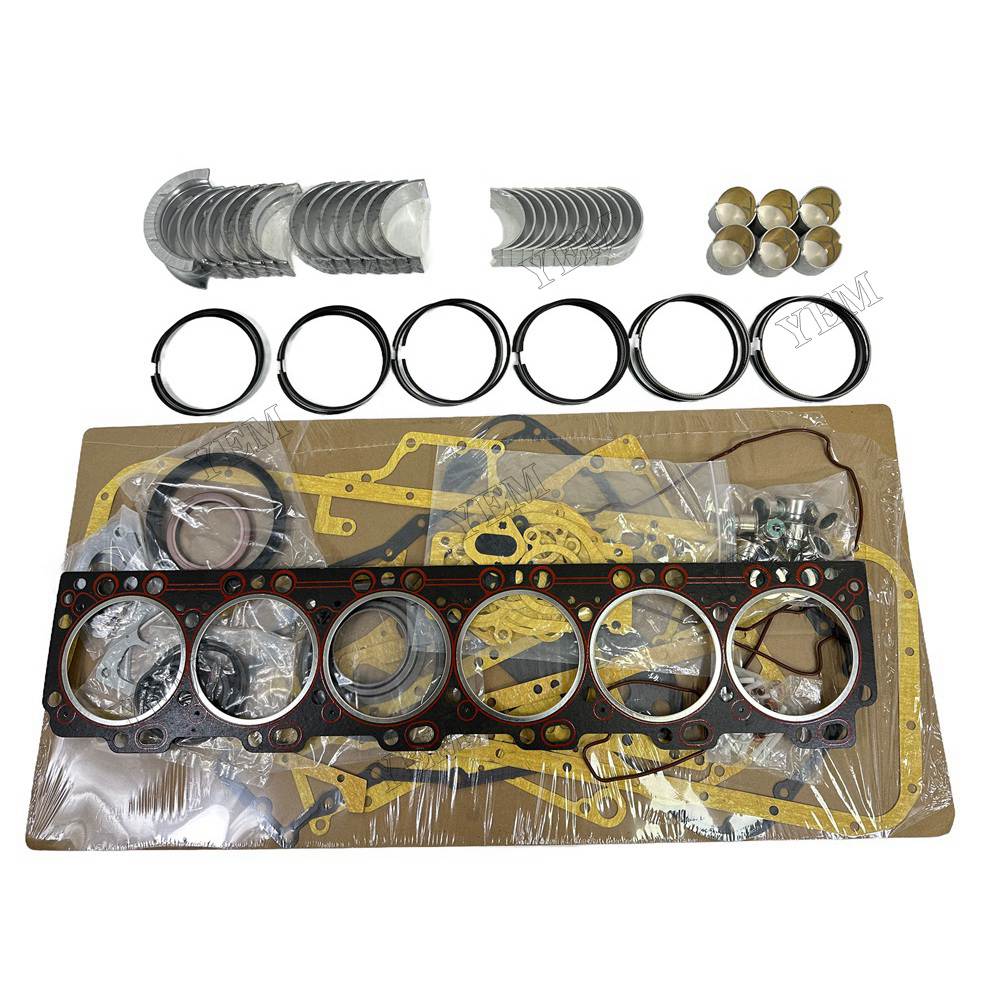 YEM Parts 6 PCS Piston Ring Overhaul Kit with Thrust Washers For Cummins 6CT Engine