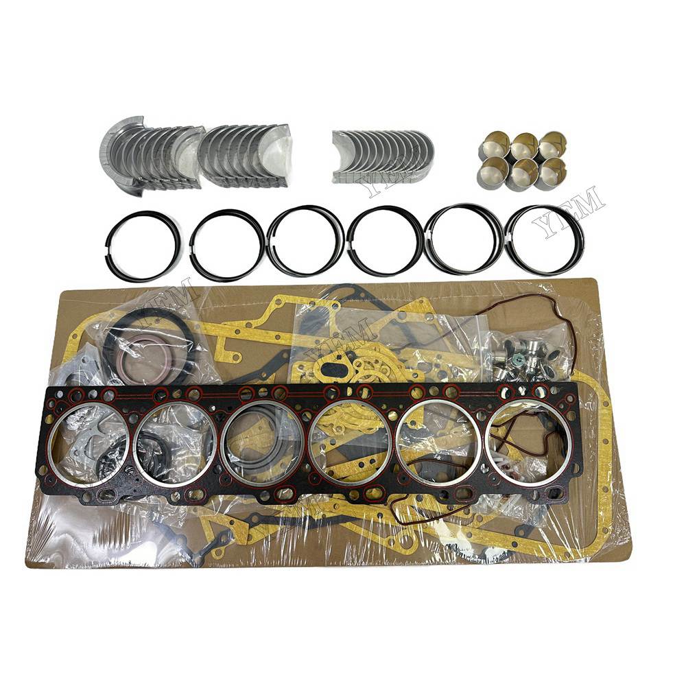 YEM Parts 6 PCS Piston Ring Overhaul Kit with Thrust Washers For Cummins 6CT Engine For Cummins