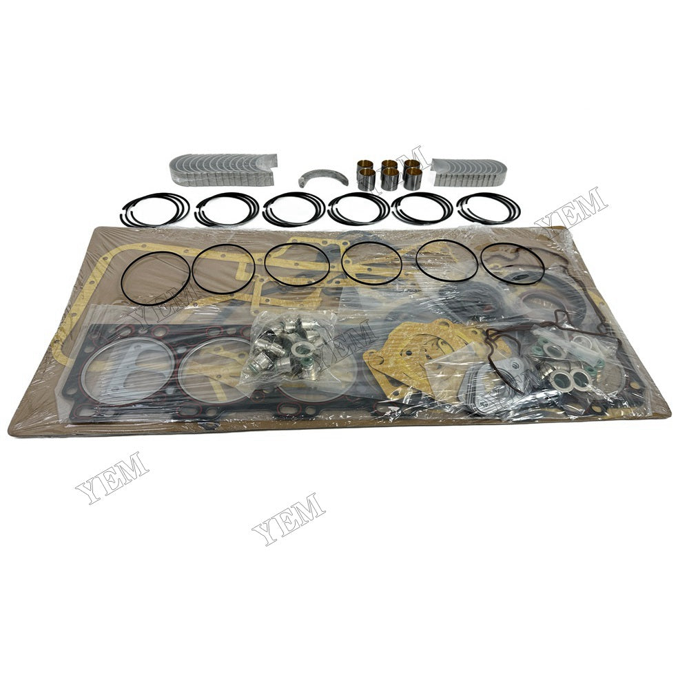 YEM Parts 6 PCS Piston Ring Overhaul Kit with Thrust Washers For Cummins QSL9.3 Engine For Cummins