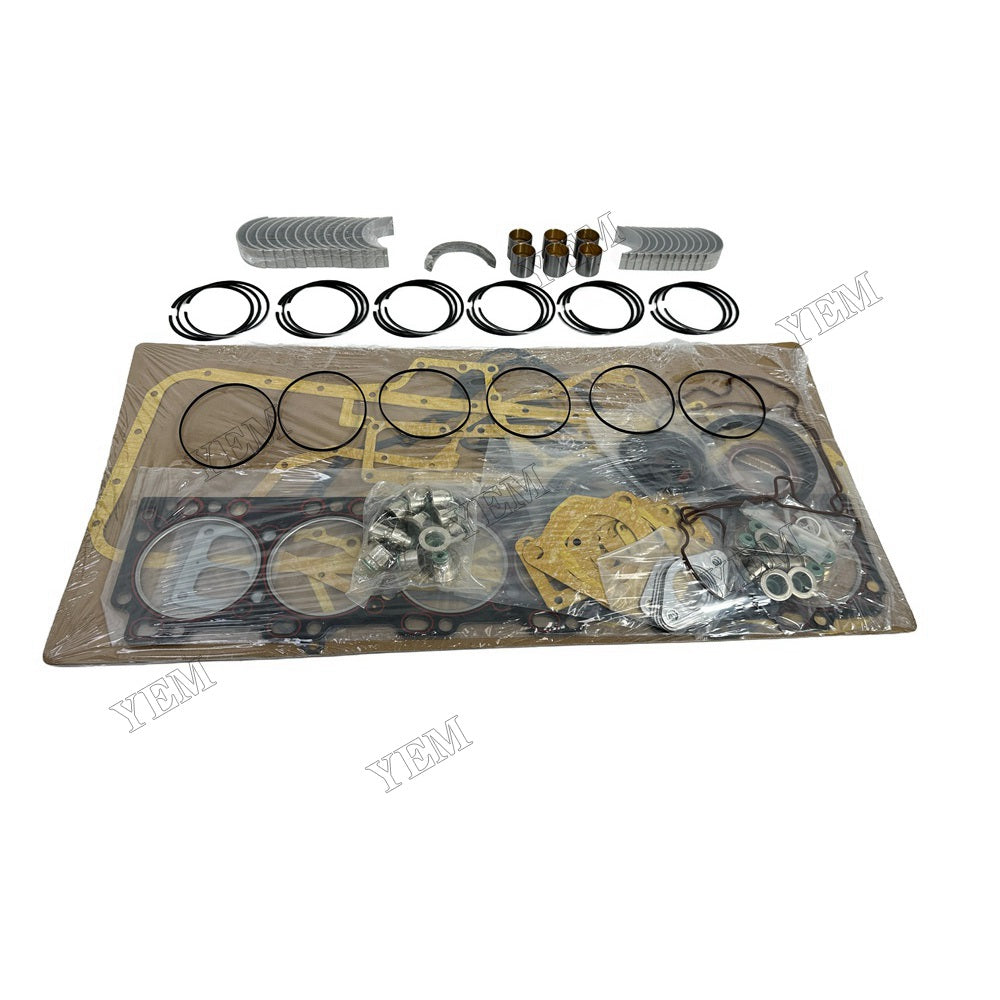 YEM Parts 6 PCS Piston Ring Overhaul Kit with Thrust Washers For Cummins QSL9.3 Engine For Cummins