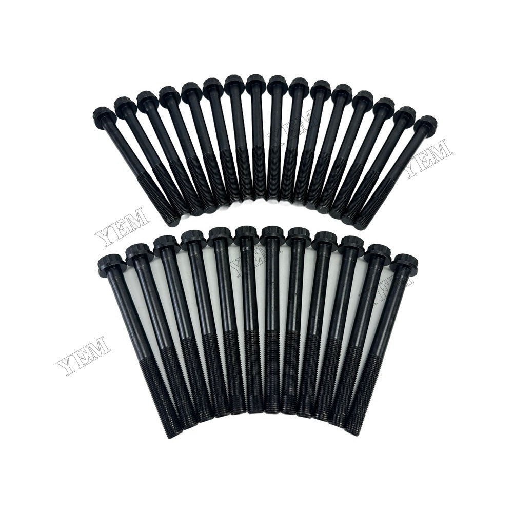 YEM Parts 28 PC Cylinder Head Bolt Set For Doosan DE12 Engine Daewoo Bulldozer For Doosan