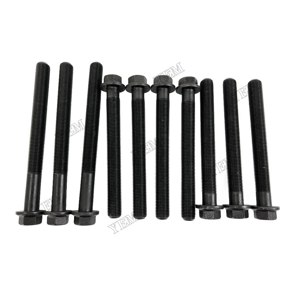 YEM Parts 10 PC 225-5501 225-5502 Cylinder Head Bolt Set For Caterpillar 3054 For Caterpillar