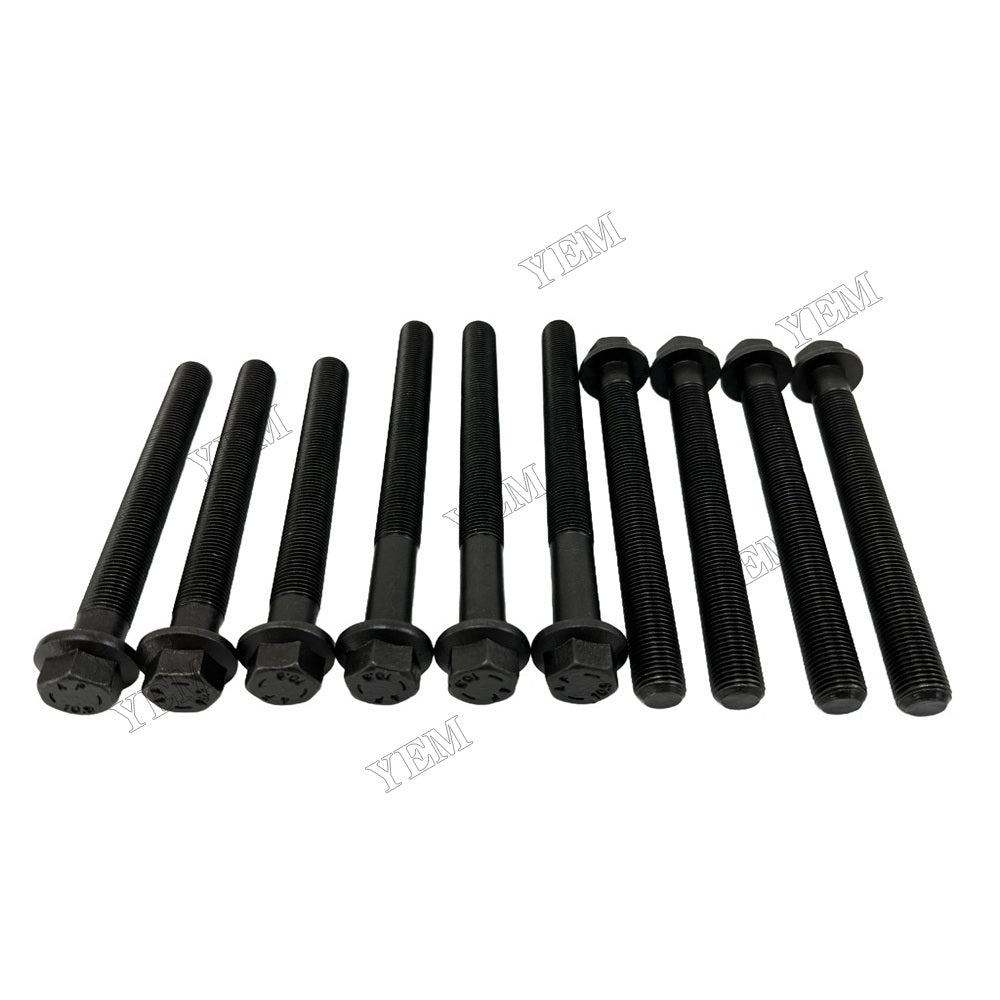 YEM Parts 10 PC 225-5501 225-5502 Cylinder Head Bolt Set For Caterpillar 3054 For Caterpillar