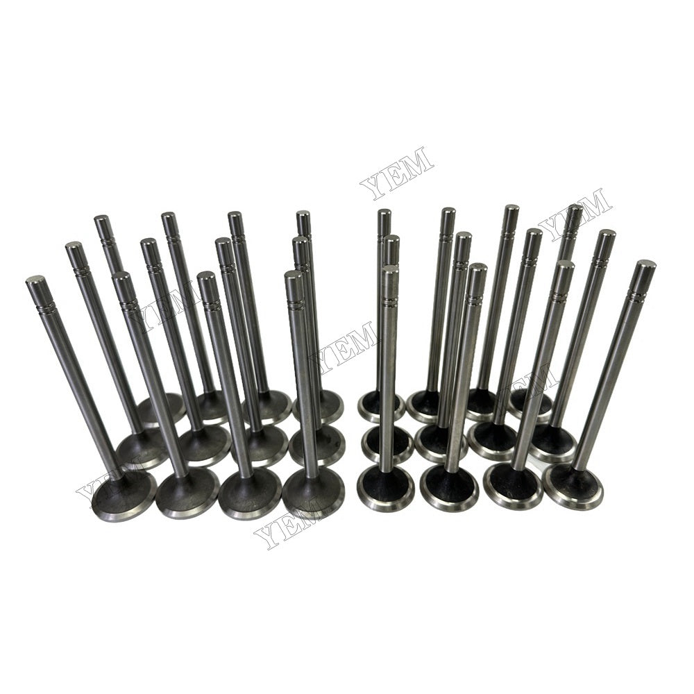 YEM Parts 24 PC Intake Exhaust Valves For Caterpillar C12 HBM-NOBAS UB 60 LCV excavator For Caterpillar