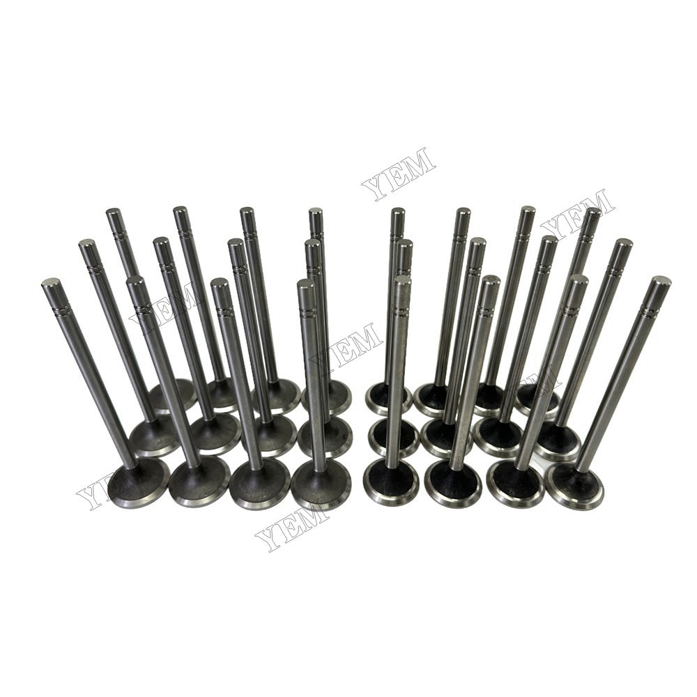 YEM Parts 24 PC Intake Exhaust Valves For Caterpillar C12 HBM-NOBAS UB 60 LCV excavator For Caterpillar