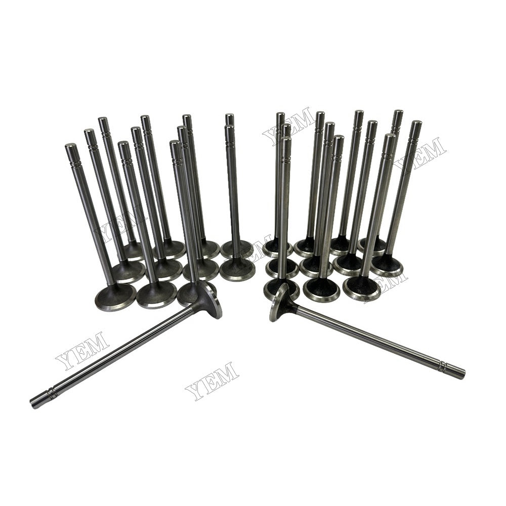 YEM Parts 24 PC Intake Exhaust Valves For Caterpillar C12 HBM-NOBAS UB 60 LCV excavator For Caterpillar