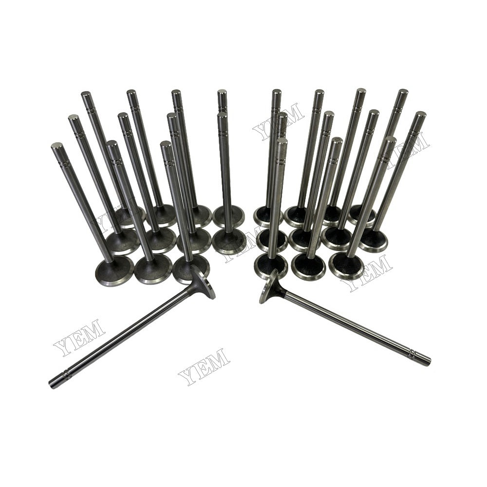 YEM Parts 24 PC Intake Exhaust Valves For Caterpillar C12 HBM-NOBAS UB 60 LCV excavator For Caterpillar