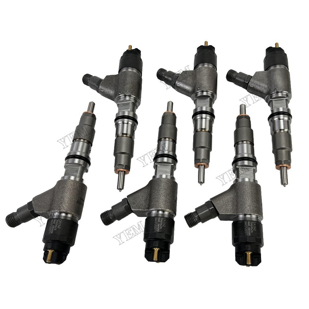 YEM Parts 6 PCS 0445120371 3969626 Injector For Caterpillar C7.1 Engine M322 excavator For Caterpillar