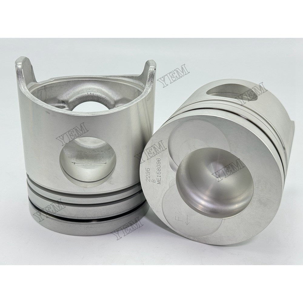 YEM Parts 6 pcs Piston with Pin and Circlips STD ME158096 for Mitsubishi 6D24 Engine For Mitsubishi