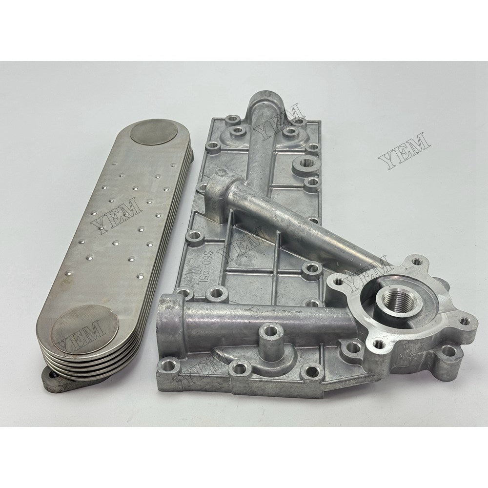 YEM Parts Oil Cooler Core with Side Cover for Mitsubishi 6D95
