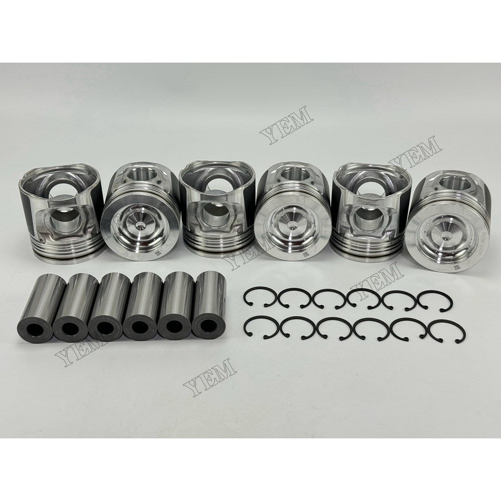 YEM Parts 6 pcs Piston with Pin and Circlips STD T415832 493-3262 for Perkins Engine For Perkins