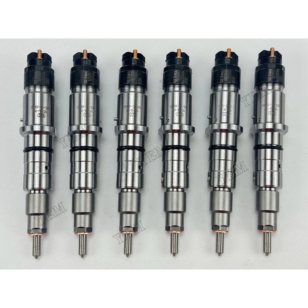 YEM Parts 6 pcs Injector 0445120304 5272937 for Cummins ISLE8.9 Engine