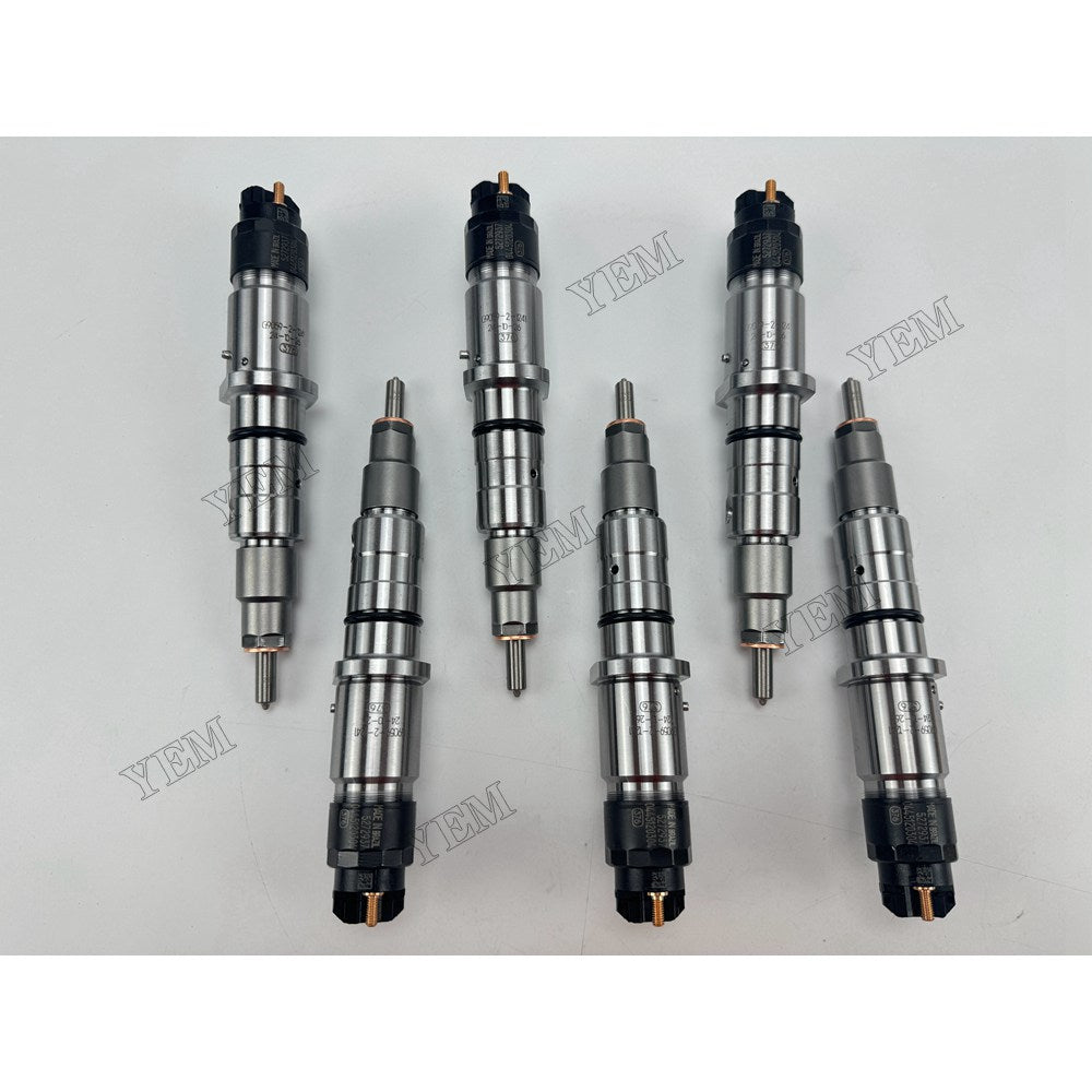 YEM Parts 6 pcs Injector 0445120304 5272937 for Cummins ISLE8.9 Engine For Cummins
