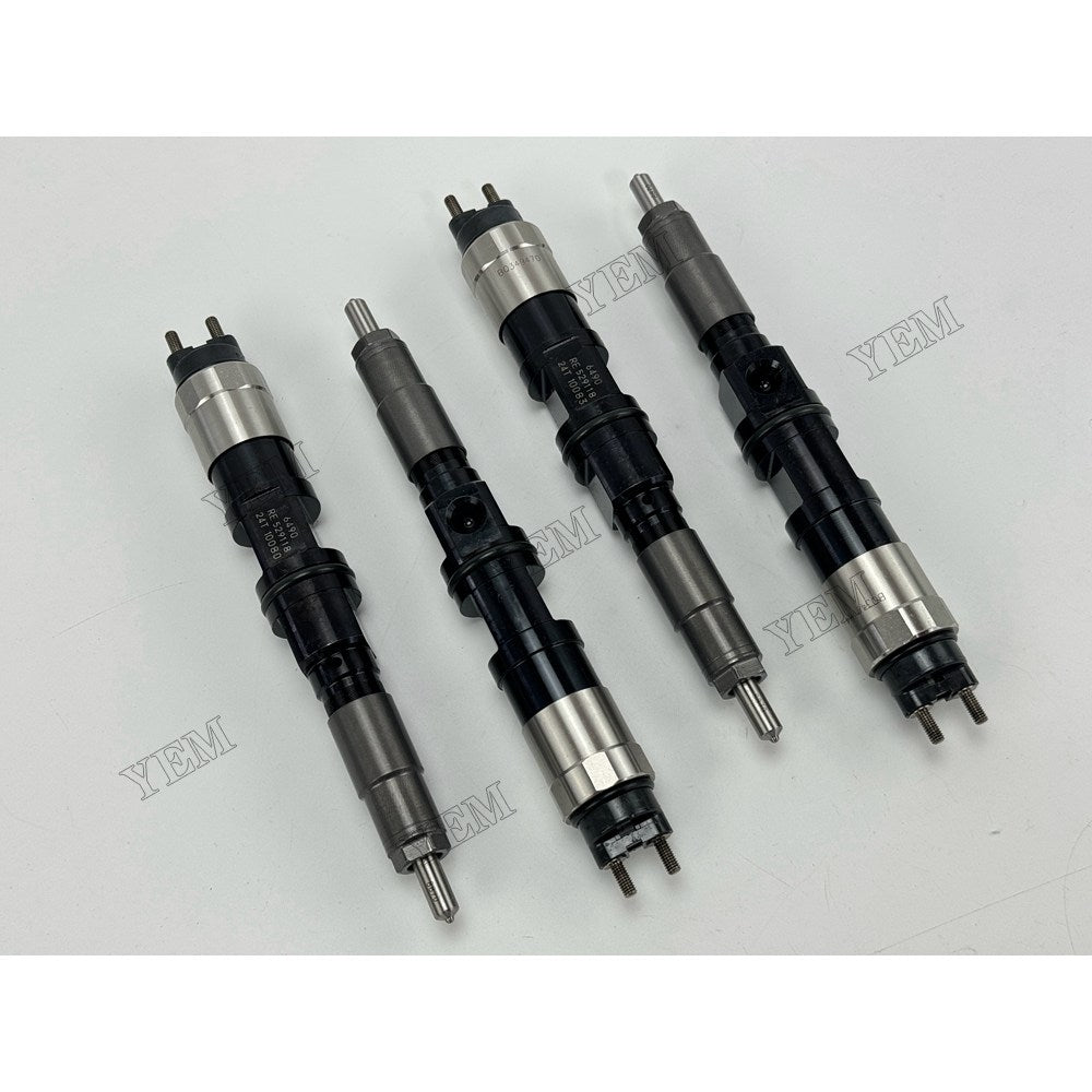 YEM Parts 4 pcs Injector Assembly 095000-6490 RE529118 for John Deere 4045 Engine For John Deere