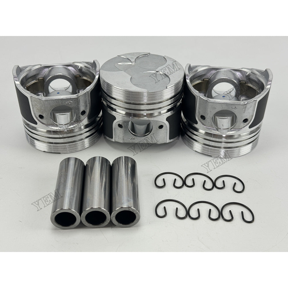 YEM Parts 3 pcs Piston with Pin and Circlips STD for Kubota D1005 Engine