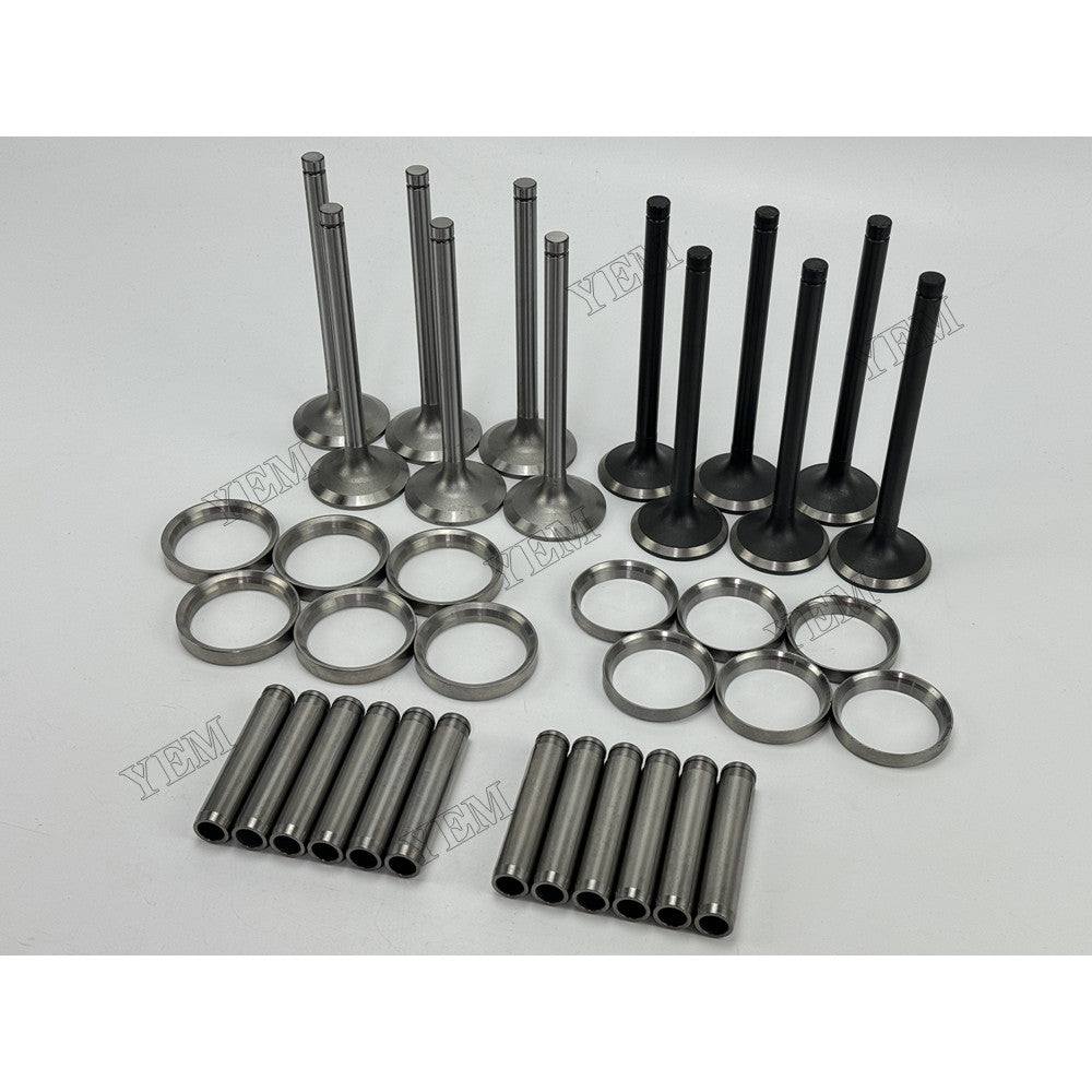 YEM Parts 6 pcs Valve Kit 13711-1012 11131-1260 for Hino EK100 Engine For Hino