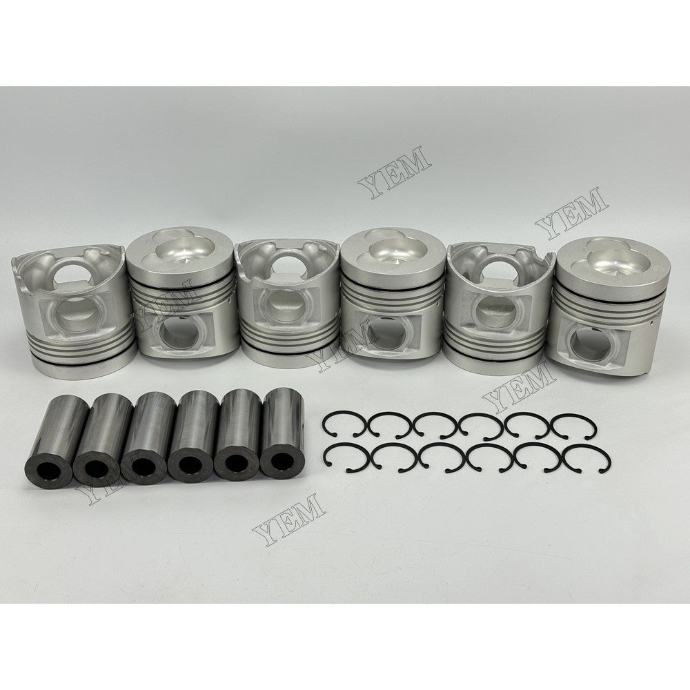 YEM Parts 8 pcs Piston with Pin Circlips STD 13216-2100 13216-2470 for Hino K13D Engine