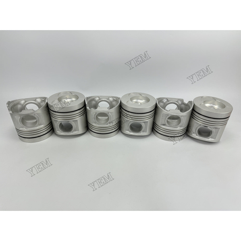 YEM Parts 8 pcs Piston with Pin Circlips STD 13216-2100 13216-2470 for Hino K13D Engine For Hino