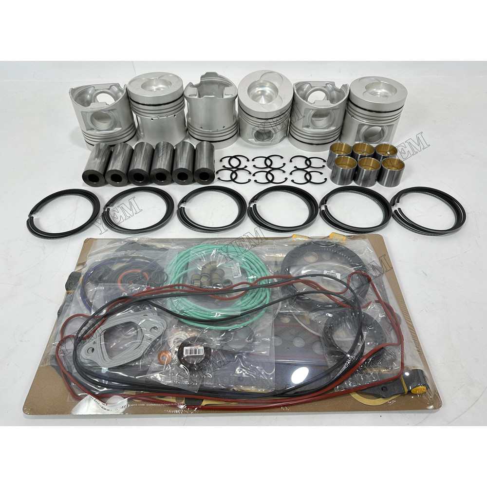 YEM Parts 8 pcs Piston & Ring Set with Overhaul Kit for Hino K13D Engine