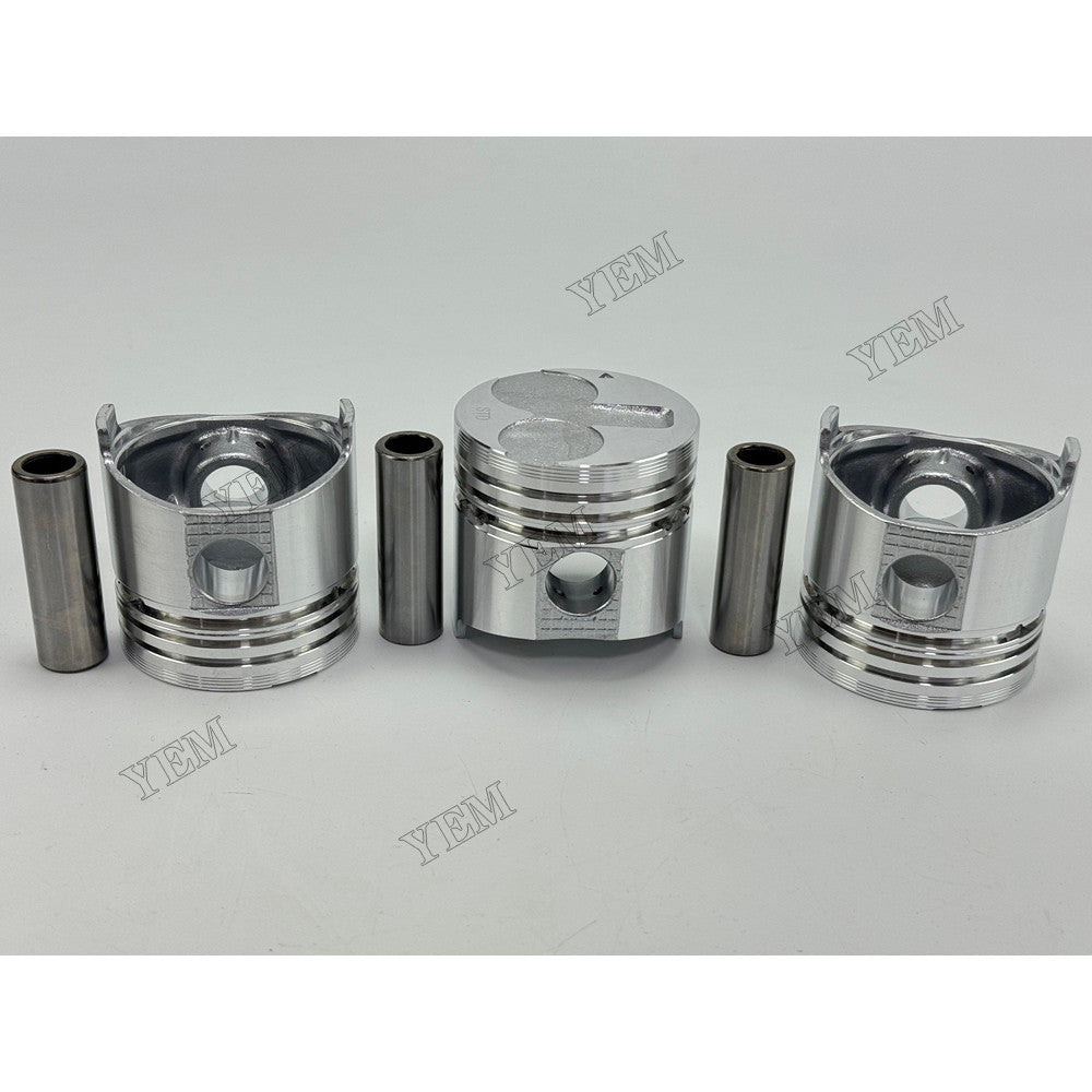 YEM Parts 3 pcs Piston with Pin and Circlips STD for Mitsubishi L3A Engine