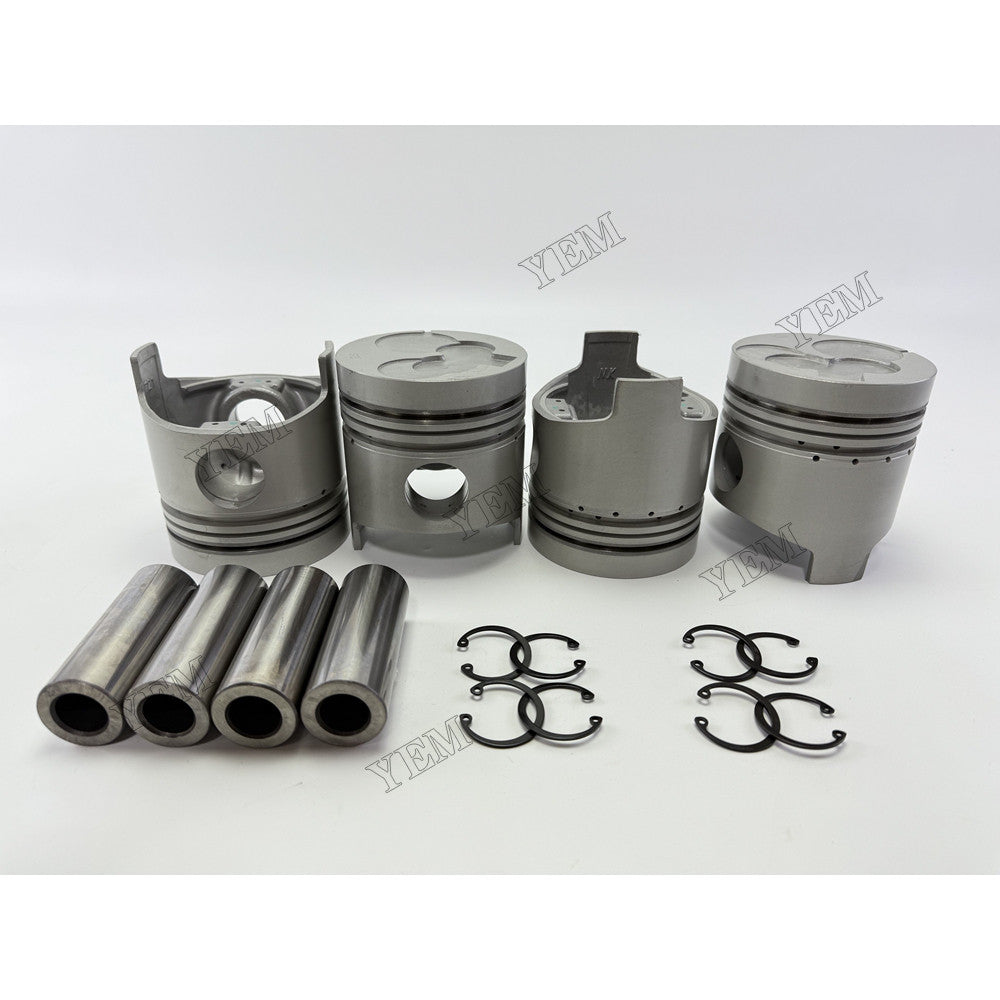 YEM Parts 4 pcs Piston with Pin and Circlips STD for Isuzu 4BC1 Engine For Isuzu