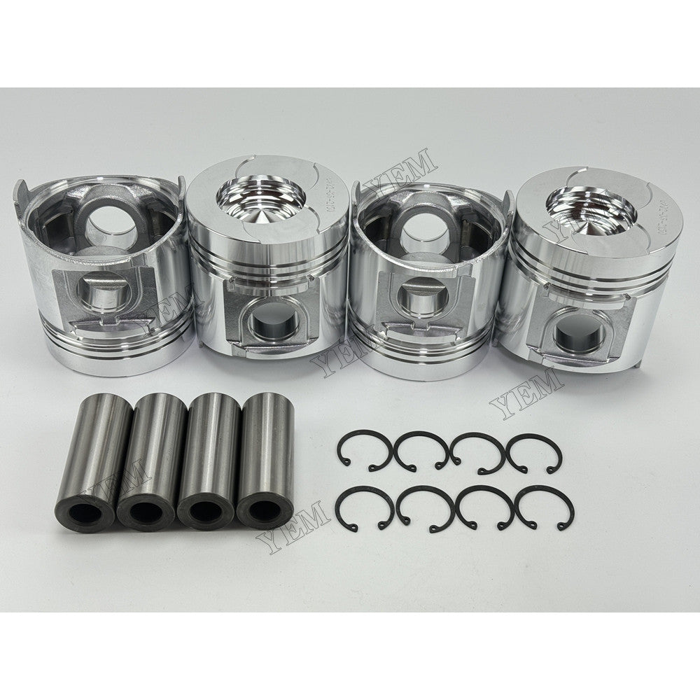 YEM Parts 4 pcs Piston with Pin and Circlips STD 6202-33-2150 for Komatsu 4D95 Engine