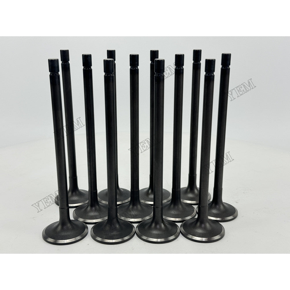 YEM Parts 12 pcs Intake Valve 6150-42-4110 for Komatsu SAA6D125E-3 Engine For Komatsu