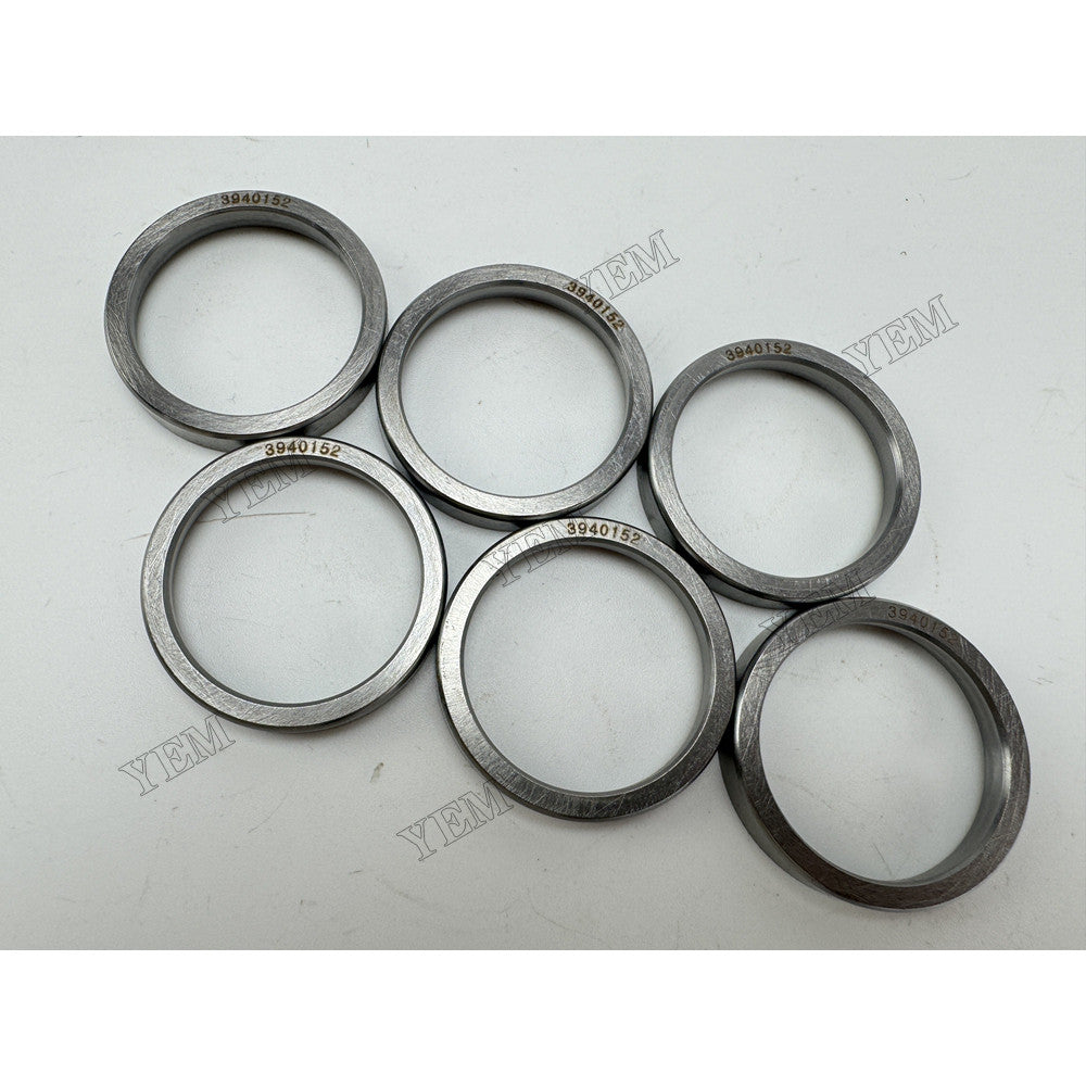 YEM Parts 6 pcs Intake Valve Seat 3940152 for Cummins QSL9 Engine For Cummins