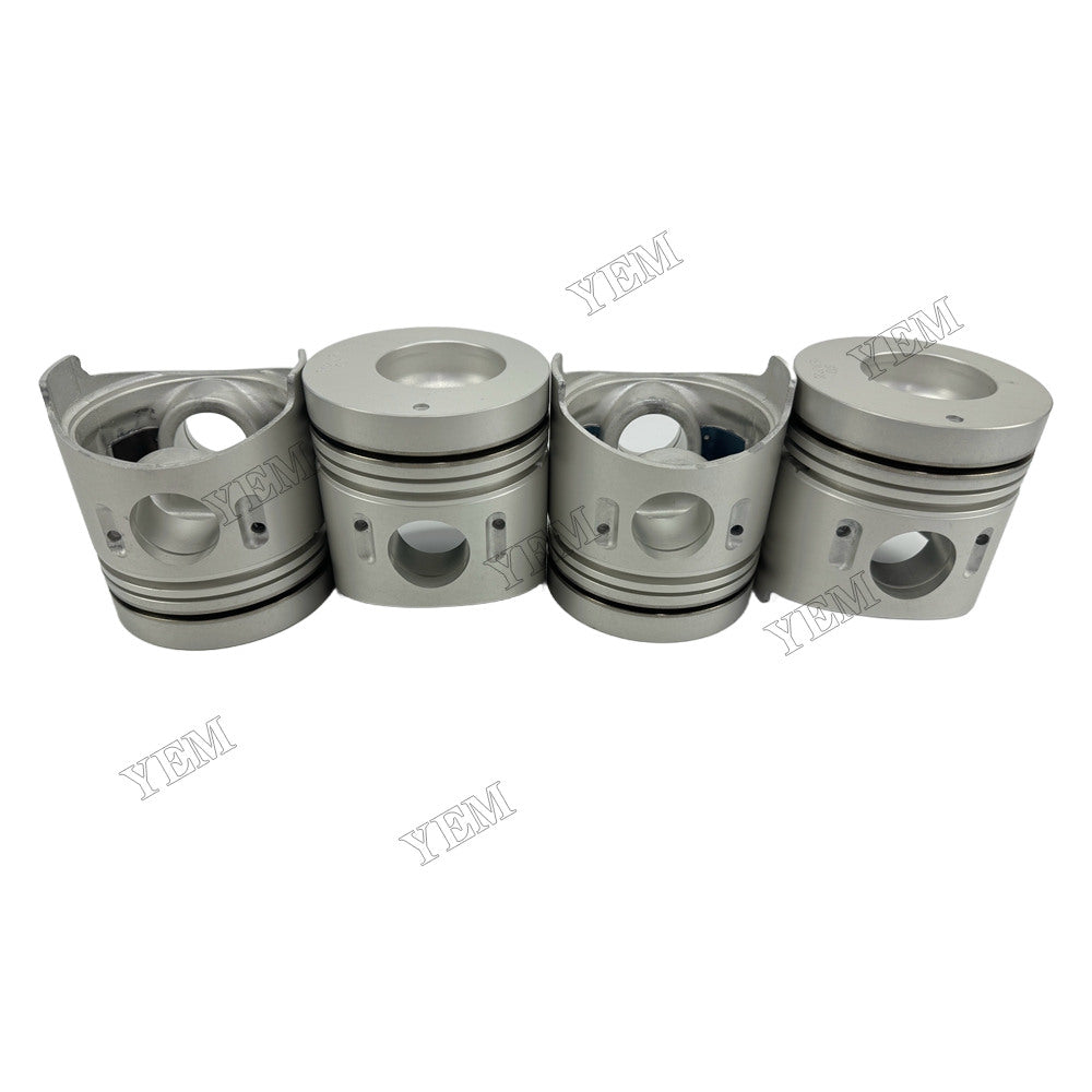 YEM Parts 4 pcs Piston with Pin and Circlips STD ME012928 for Mitsubishi 4D34 Engine For Mitsubishi