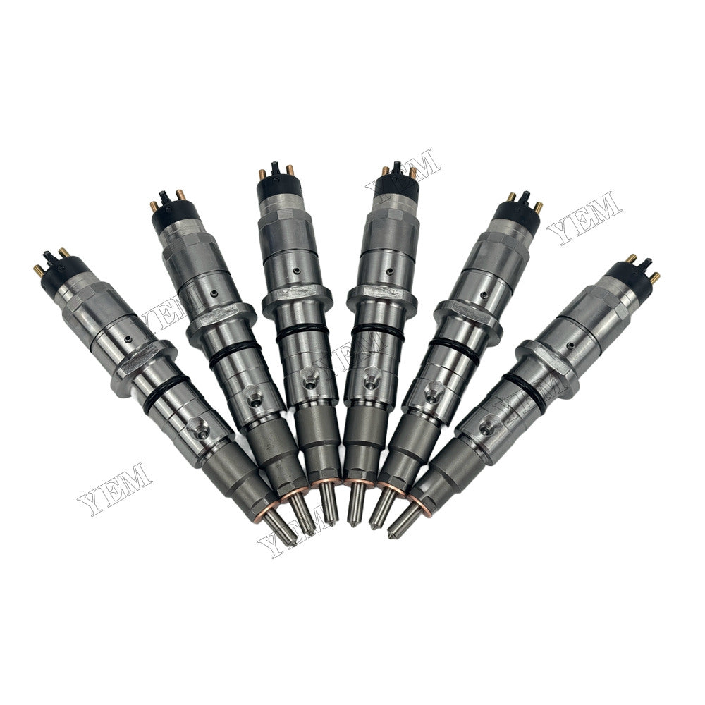YEM Parts 6 pcs Injector 0445120133 4993482 for Cummins QSC8.3 Engine