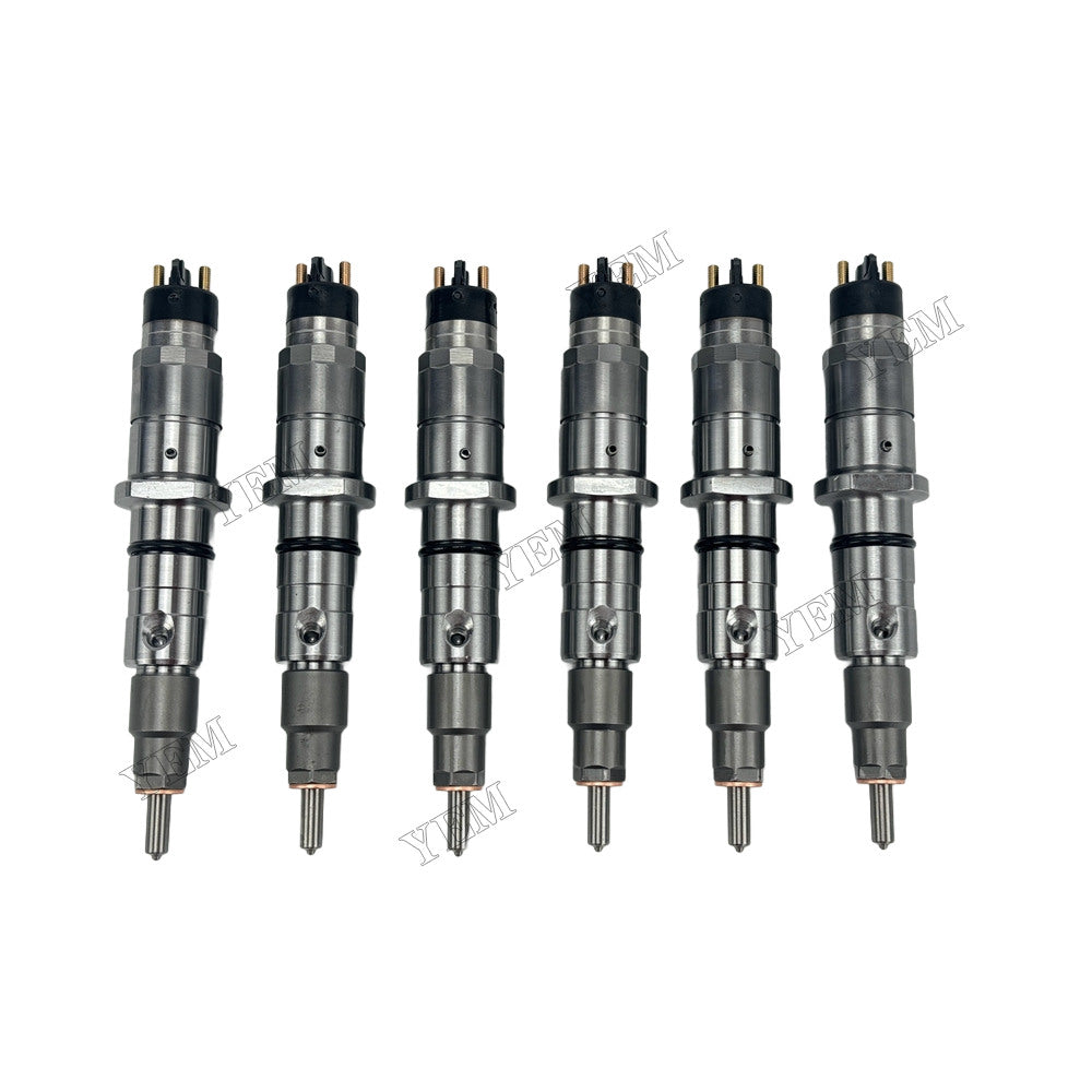 YEM Parts 6 pcs Injector 0445120133 4993482 for Cummins QSC8.3 Engine For Cummins